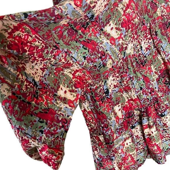 Bucket List Woman's Top Size S Boho Peasant Flowy Oversized V-neck Tiered - Picture 14 of 16